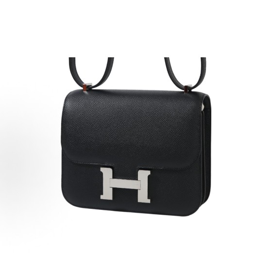 HERMES爱⻢仕 Constance 19 银扣 ⼥款 89 Noir ⿊⾊